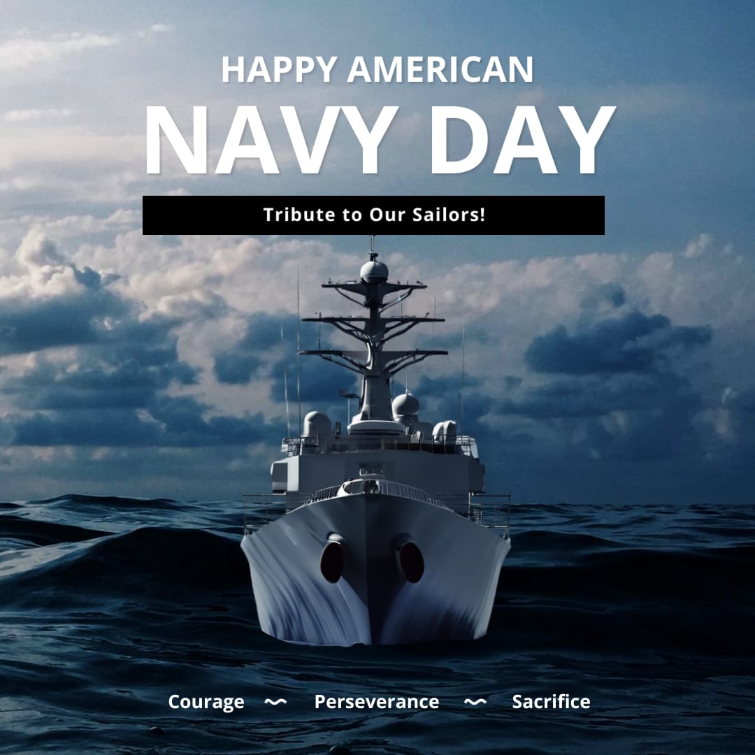 Animated Modern Navy Day Greeting Card Square Template