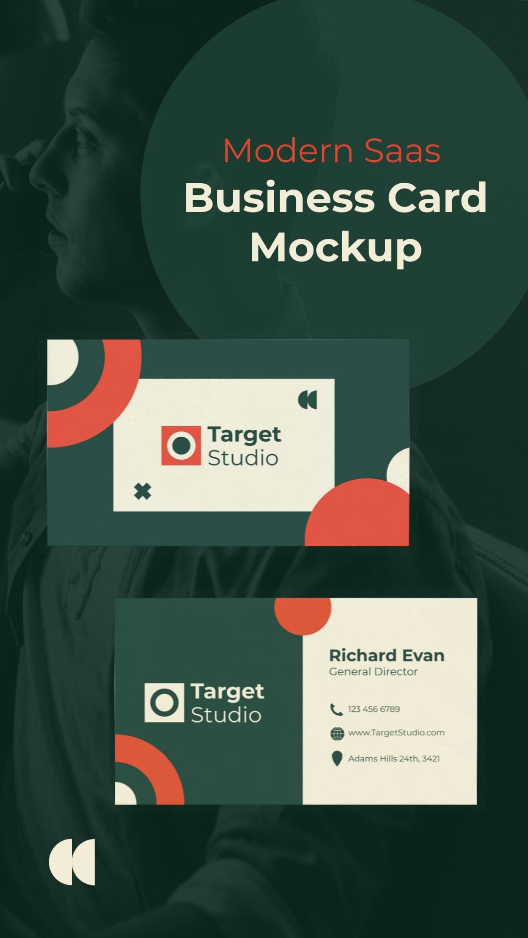 Modern SaaS Business Card Mockup Vertical Template
