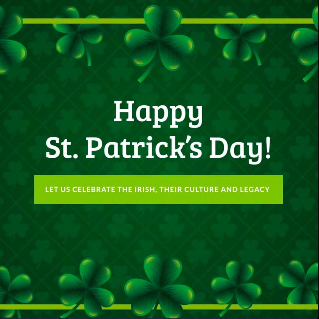 Modern St Patricks Day Greeting Card Square Template