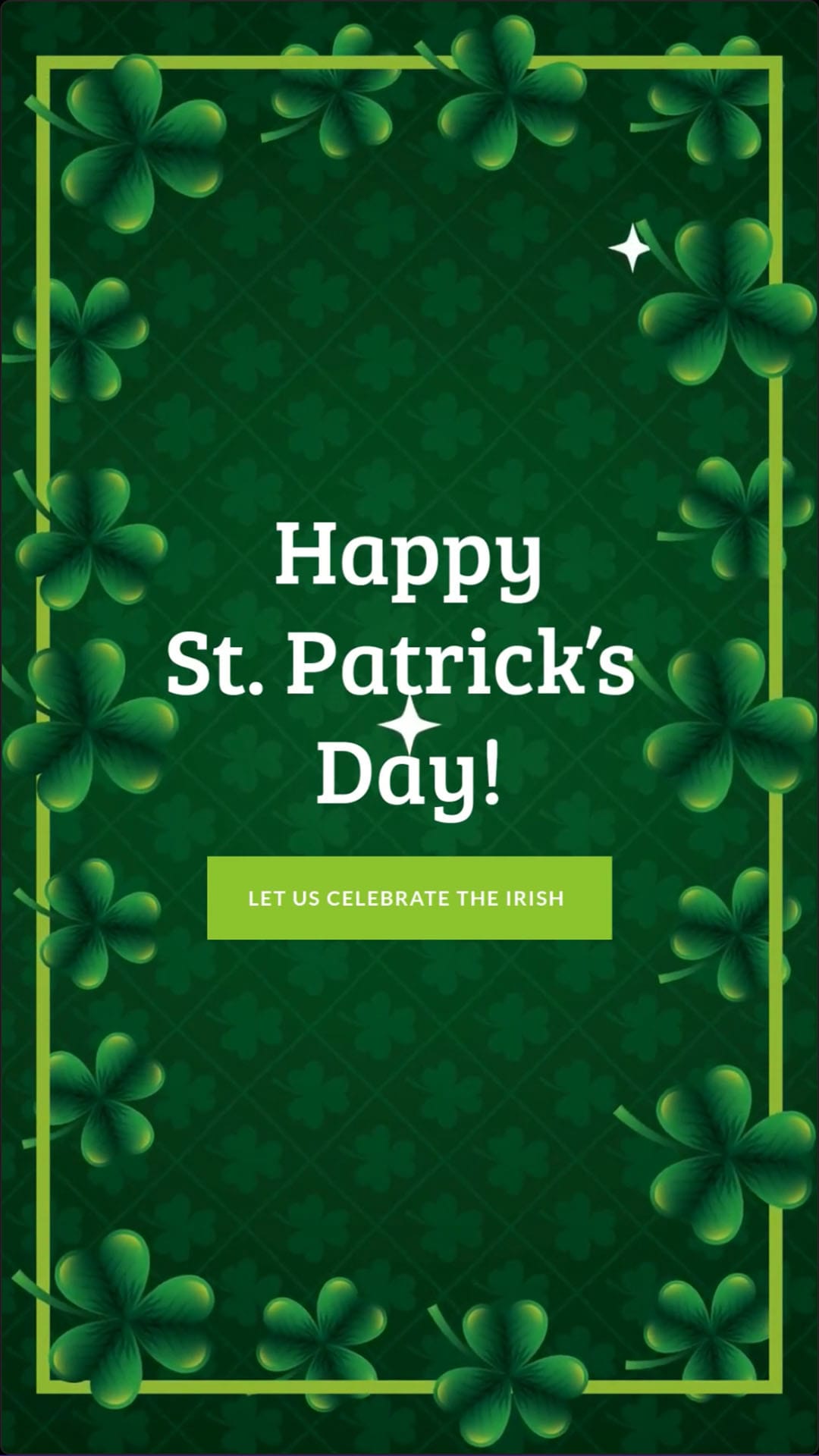 Modern St Patricks Day Greeting Card Vertical Template