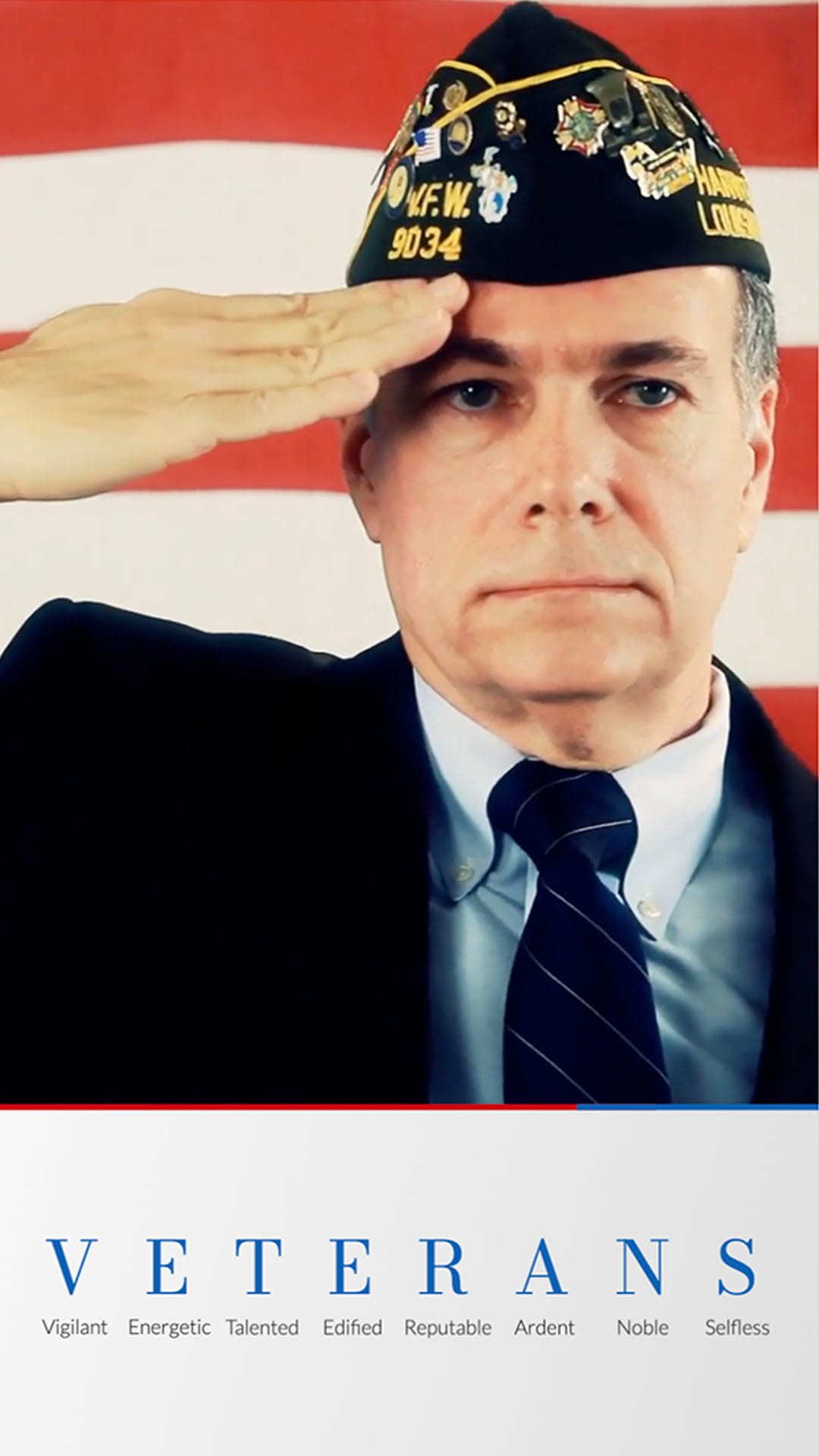 Modern Veterans Day Greeting Card Vertical Template