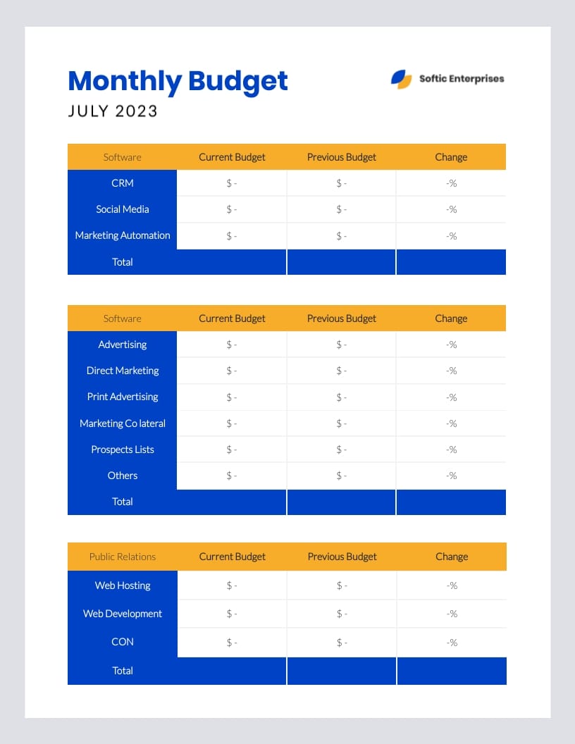 Monthly Departmental Budget Worksheet Template - Slide 2 Monthly Departmental Budget Worksheet Template - Slide 2