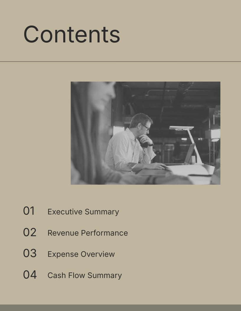 Monthly Financial Summary Report Template | Visme