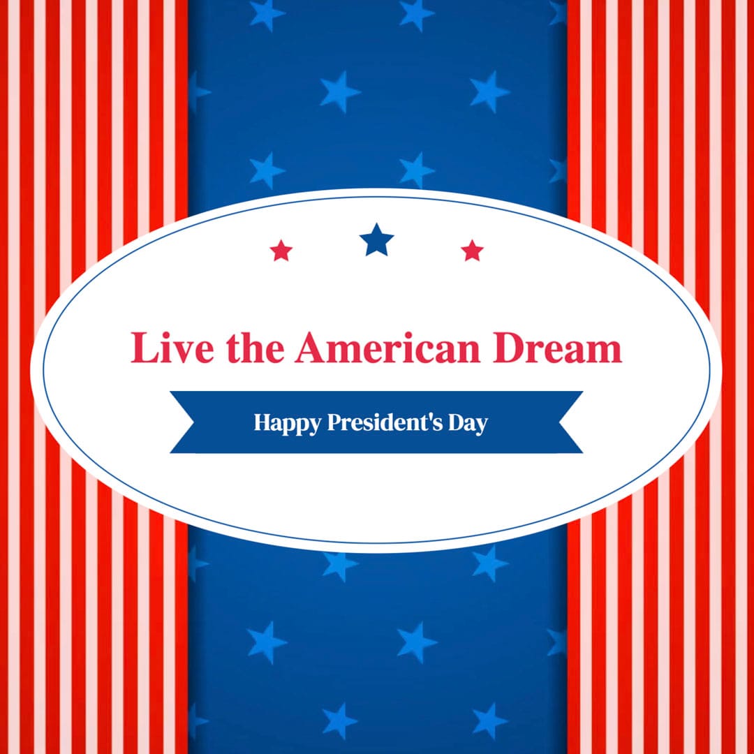 Motivating Presidents Day Greeting Card Square Template
