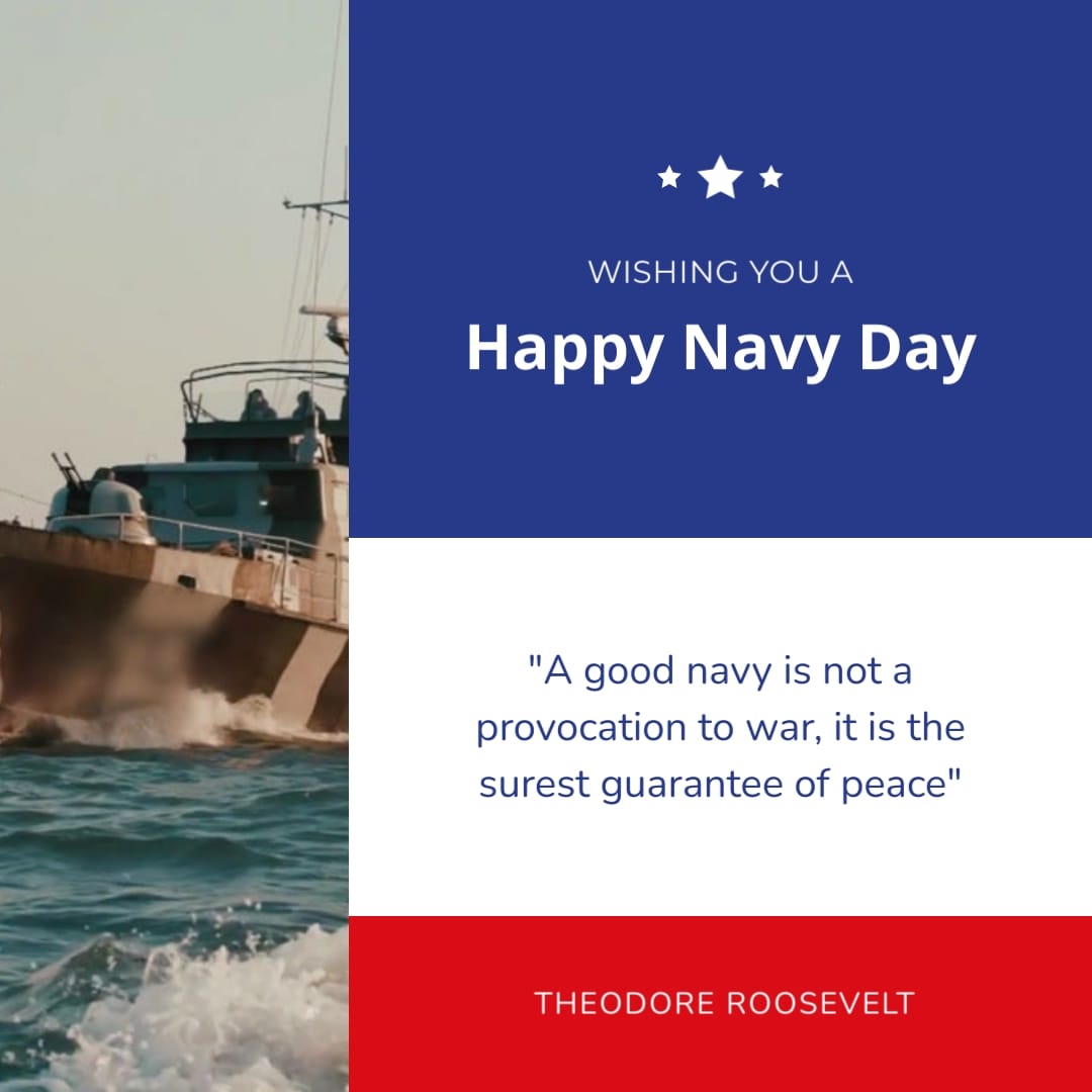 Motivational Navy Day Greeting Card Square Template