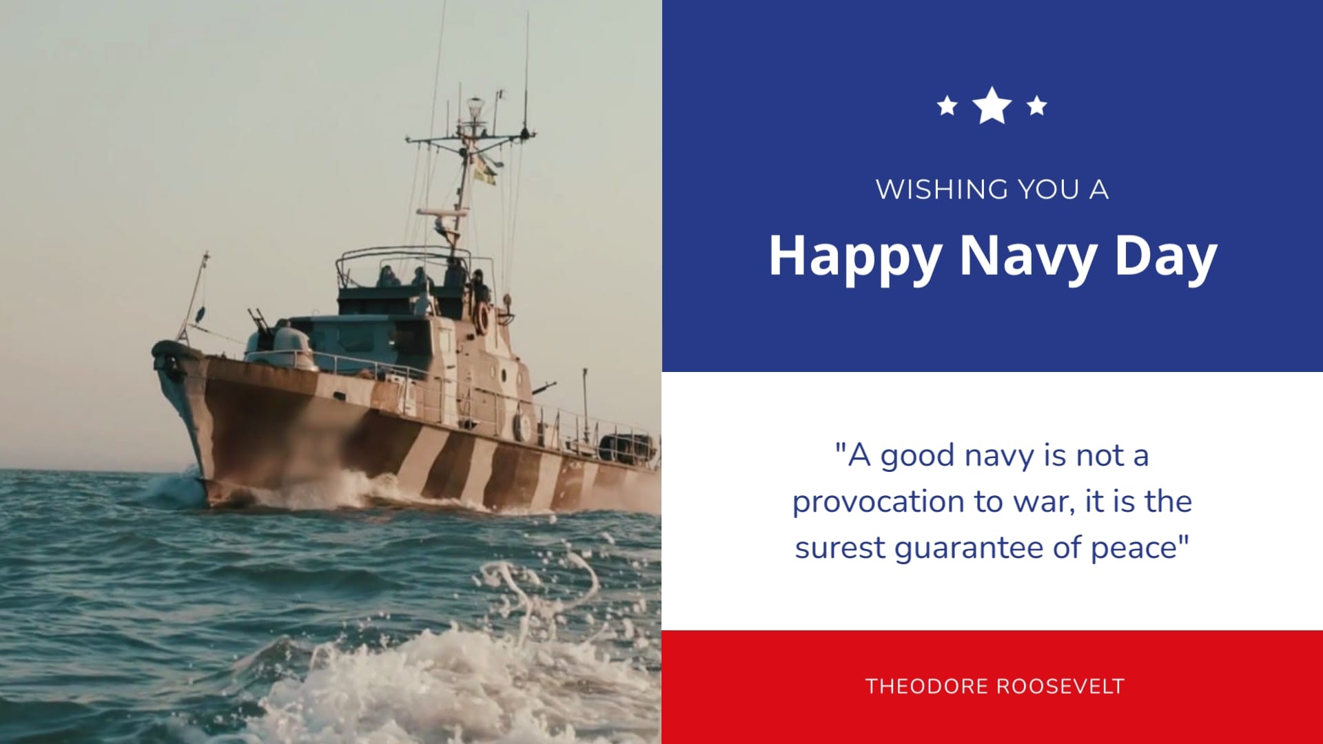 Motivational Navy Day Greeting Card Template