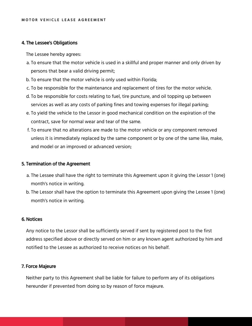Motor Vehicle Lease Agreement Template - Slide 3 Motor Vehicle Lease Agreement Template - Slide 3