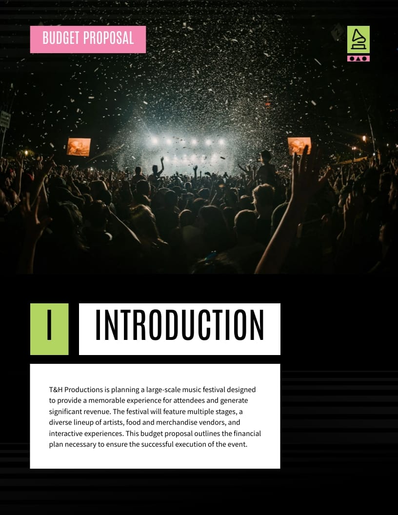 Music Event Budget Proposal Template - Slide 2 Music Event Budget Proposal Template - Slide 2