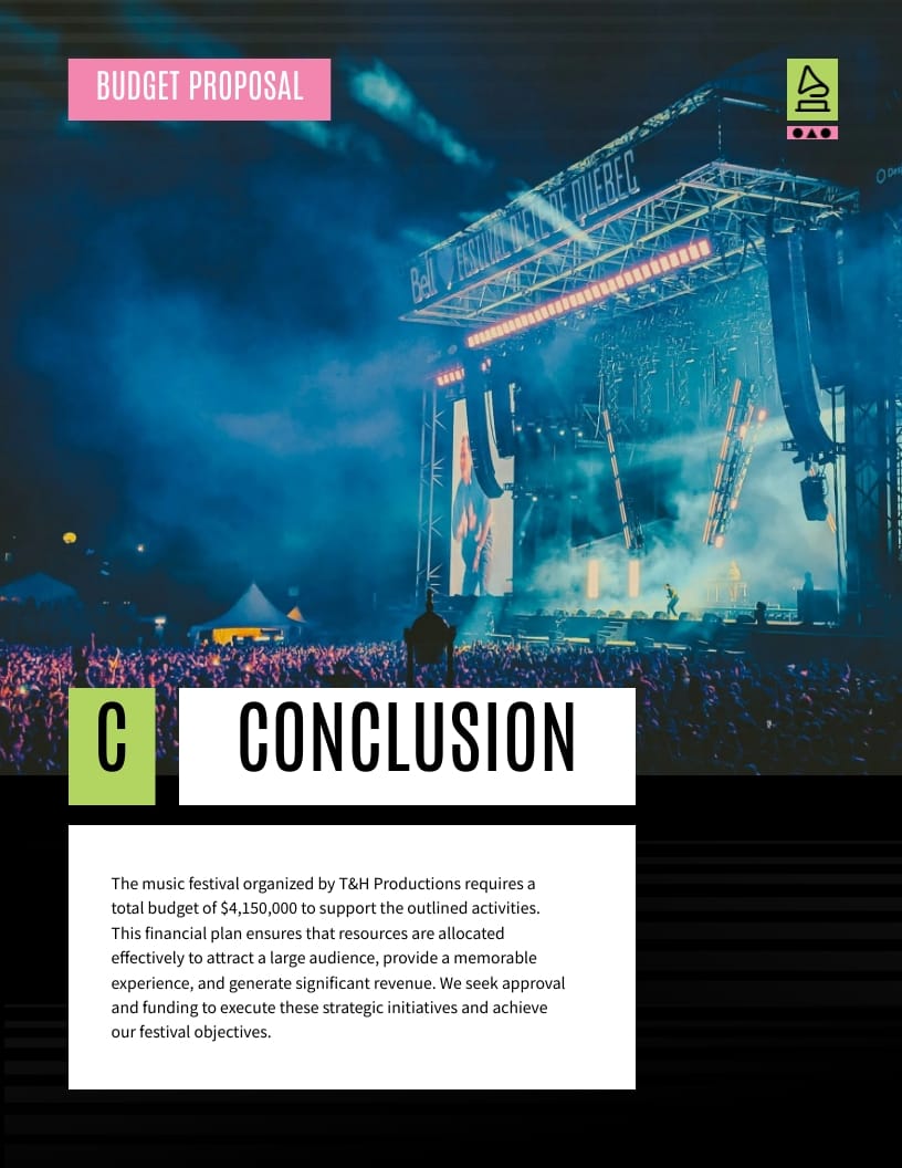 Music Event Budget Proposal Template - Slide 6 Music Event Budget Proposal Template - Slide 6