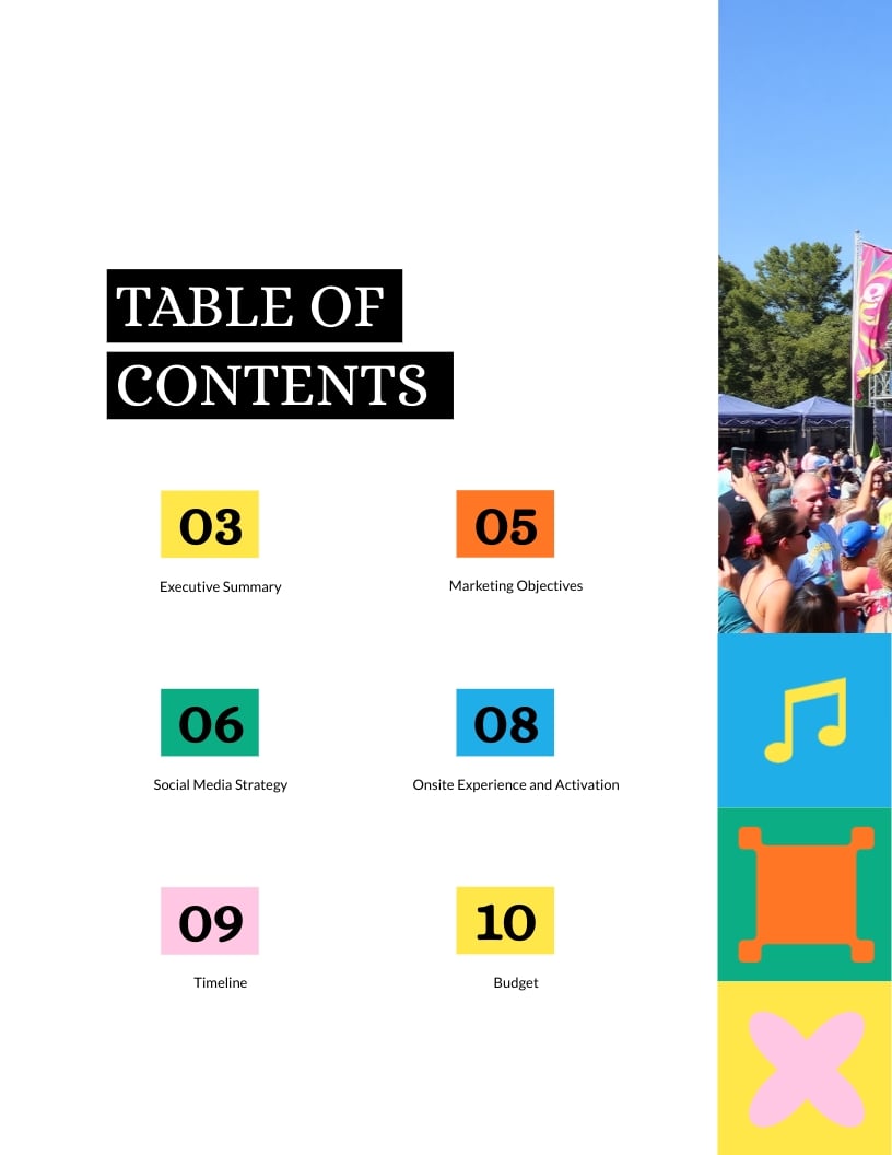 Music Event Marketing Plan Template - Slide 2 Music Event Marketing Plan Template - Slide 2