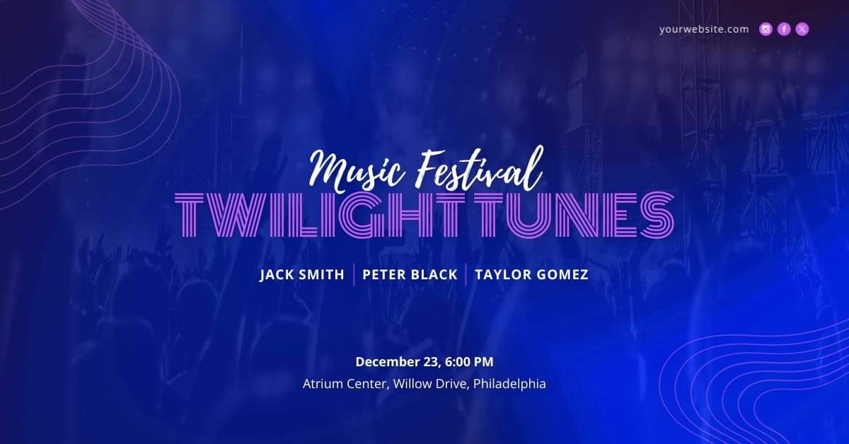 Music Festival Facebook Event Cover Template