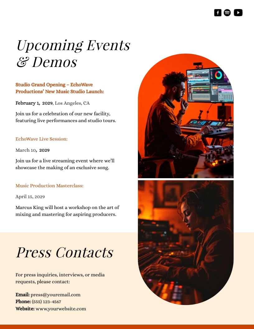 Music Podcast Press Kit Template - Slide 3 Music Podcast Press Kit Template - Slide 3