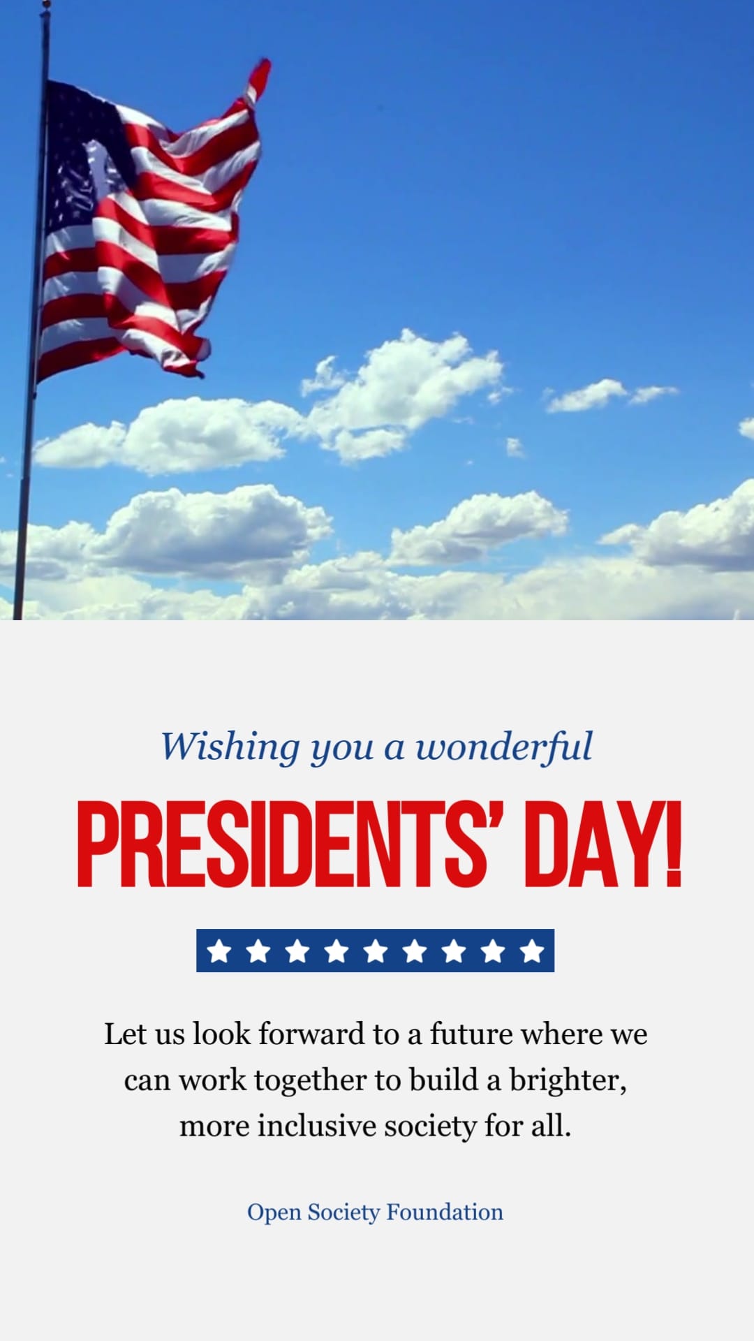 NGO Presidents Day Greeting Card Vertical Template