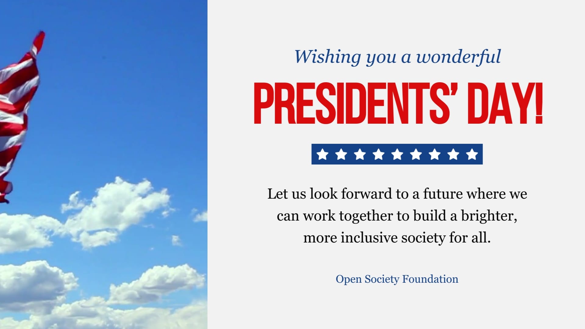 NGO Presidents Day Greeting Card Template