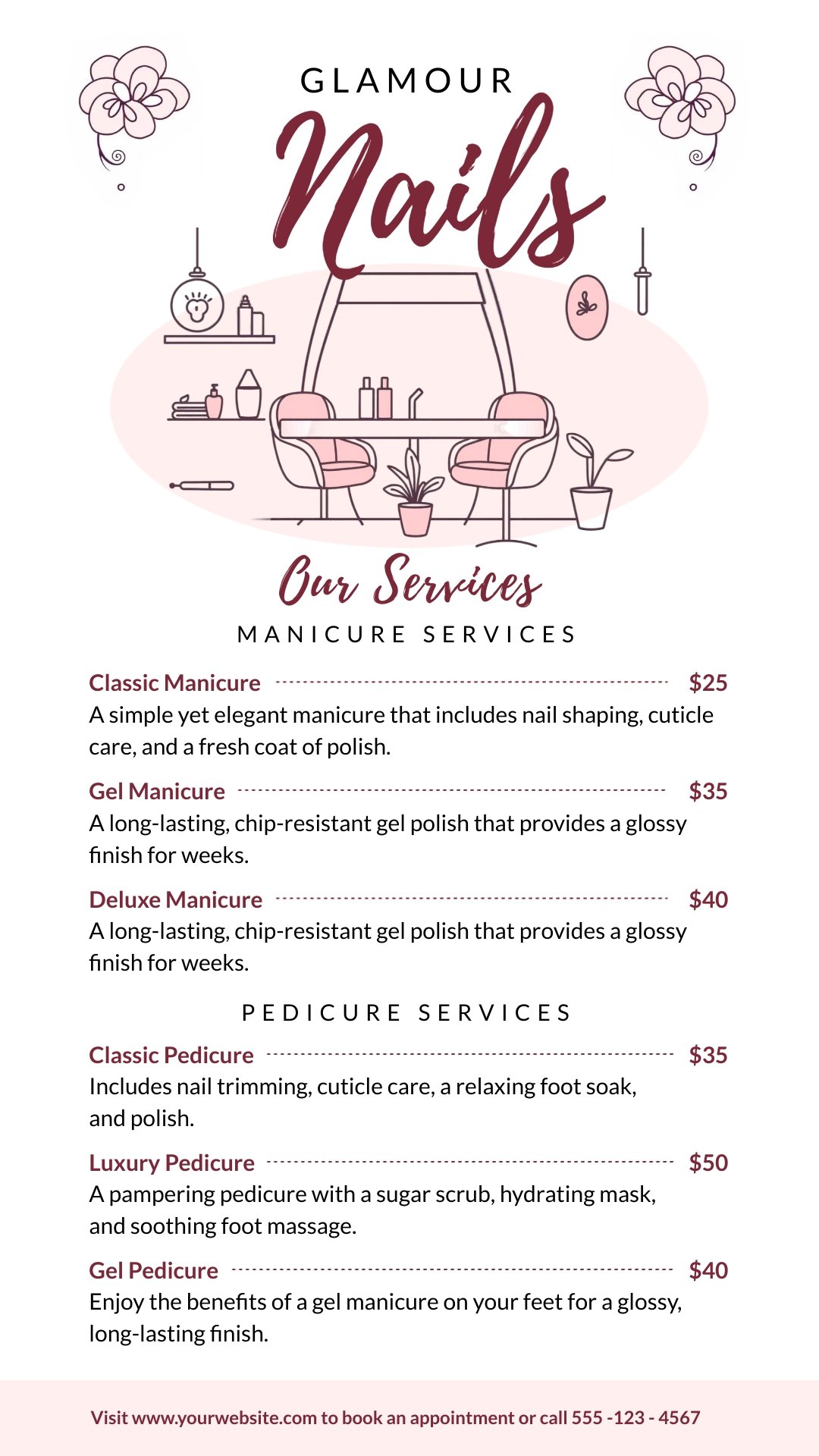 Nail Salon Price List Template