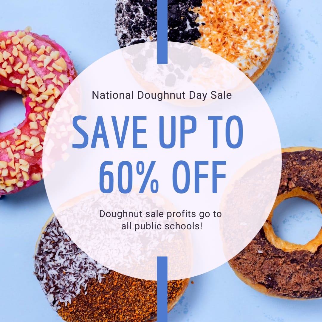 National Doughnut Day Sale Square Template