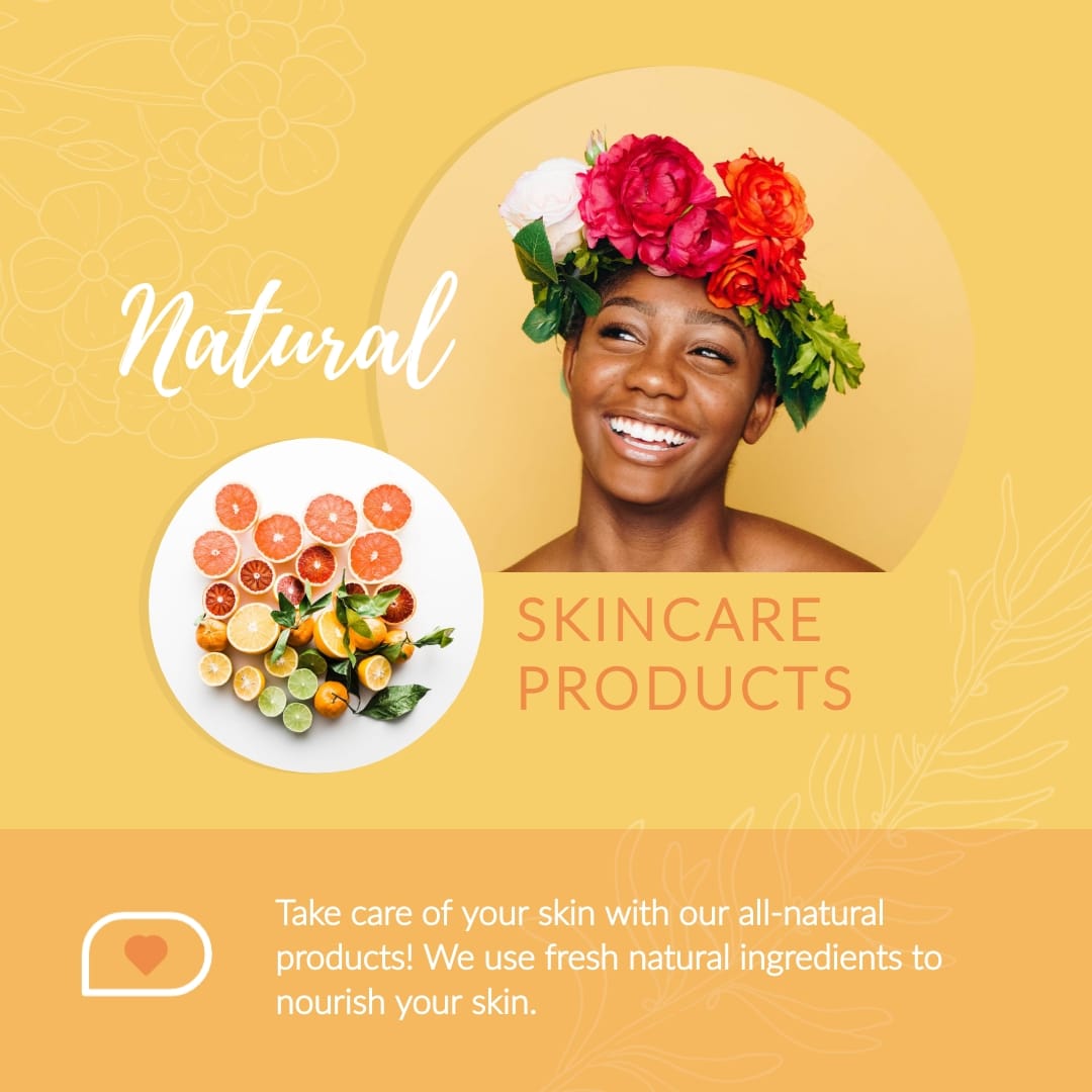 Natural Skincare Products Instagram Post Template