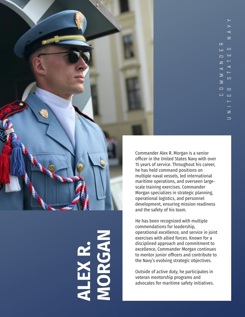 Navy Biography Template