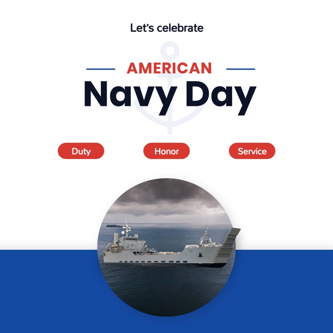 Navy Day Clean Greeting Card Square Template