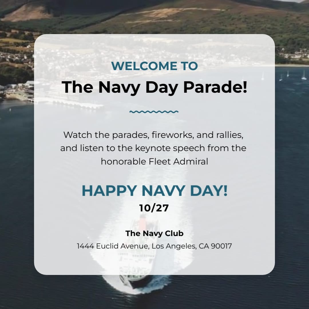Animated Navy Day Event Greeting Card Square Template