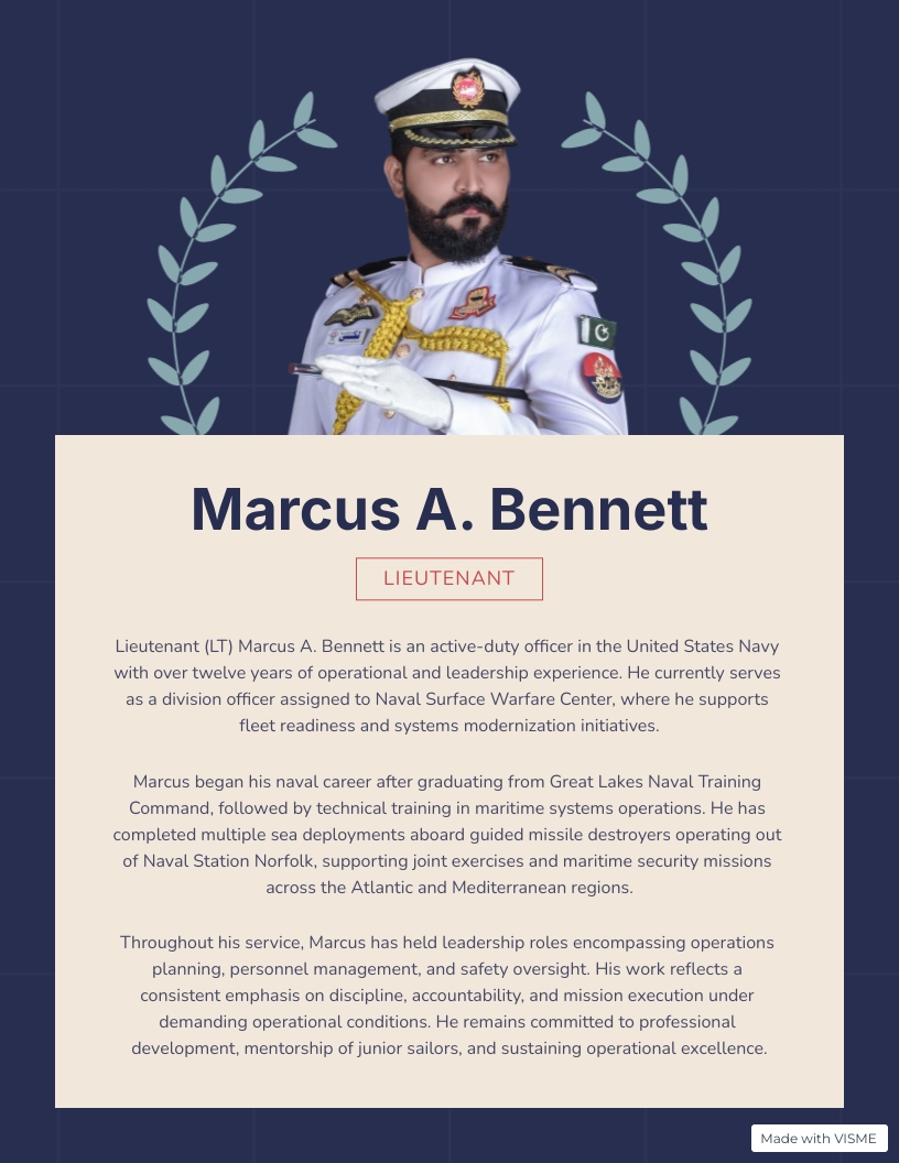 Navy Officer Biography Template