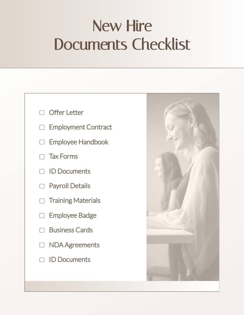 New Hire Documents Checklist Template New Hire Documents Checklist Template