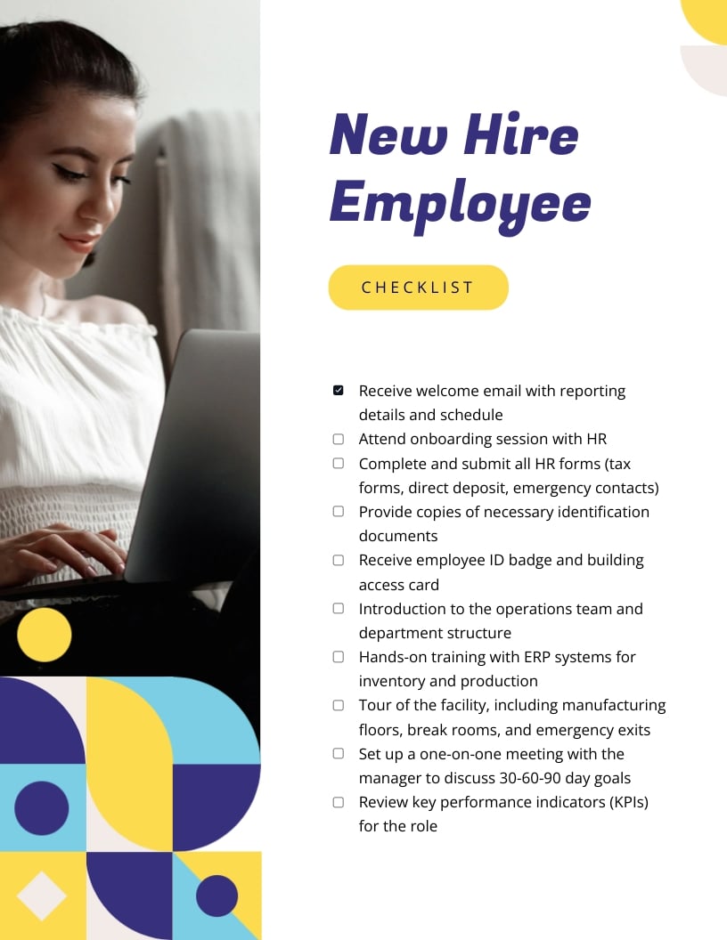 New Hire Employee Checklist Template