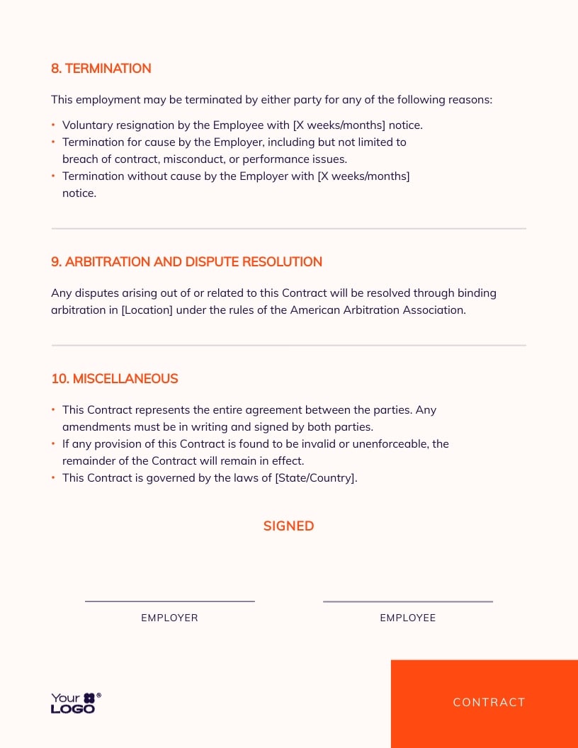 New Hire Employee Contract Template - Slide 4 New Hire Employee Contract Template - Slide 4