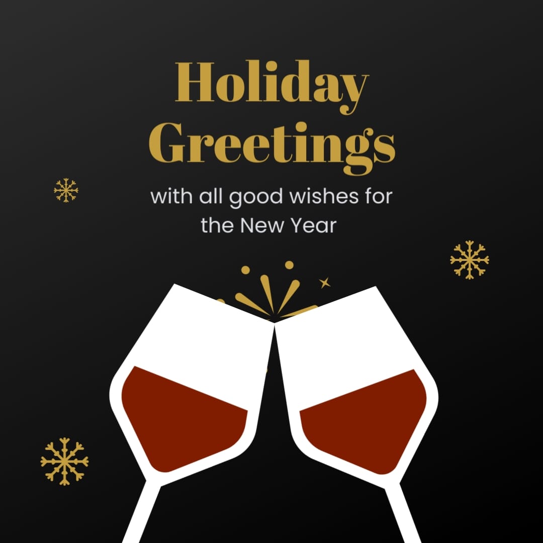 New Years Greetings Gift Card Animated Social Graphic Square Template