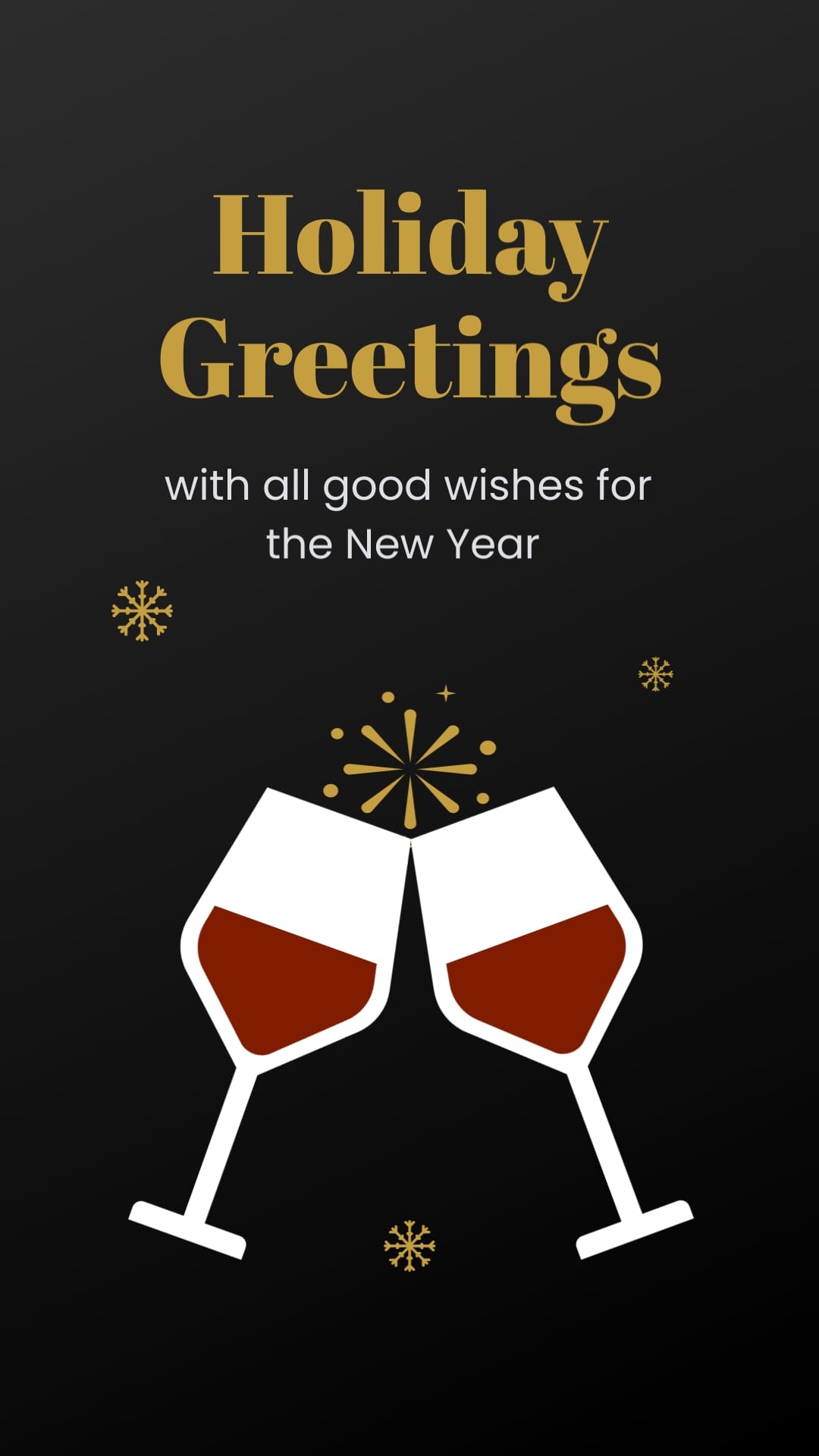 New Years Greetings Gift Card Animated Social Graphic Vertical Template