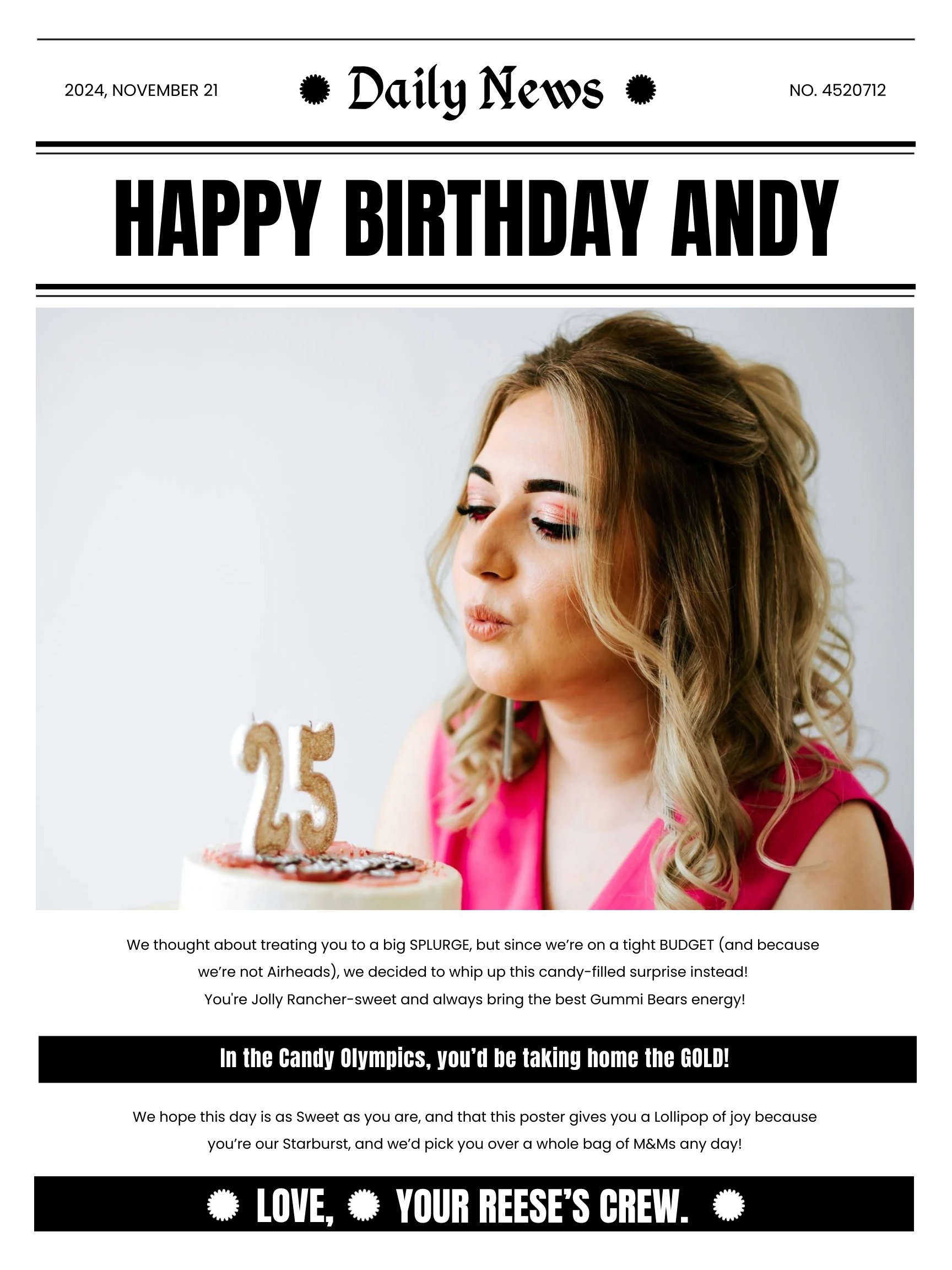Newspaper Design Birthday Poster Template