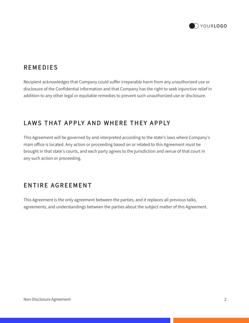 Non-Disclosure Agreement Template - Slide 3 Non-Disclosure Agreement Template - Slide 3