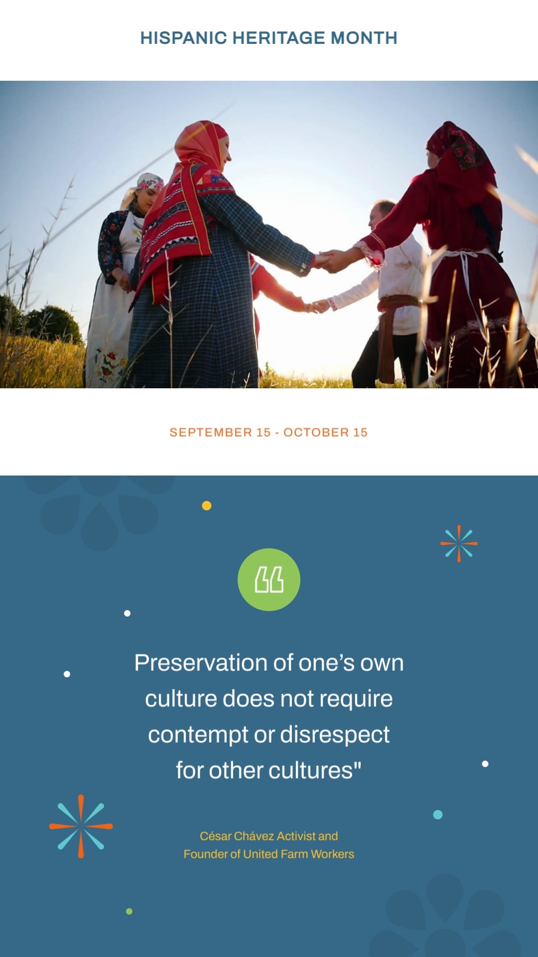 Non Profit Hispanic Heritage Month Greeting Card Vertical Template