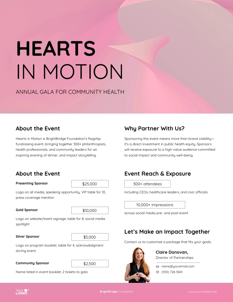 Nonprofit Sponsorship Event One Pager Template