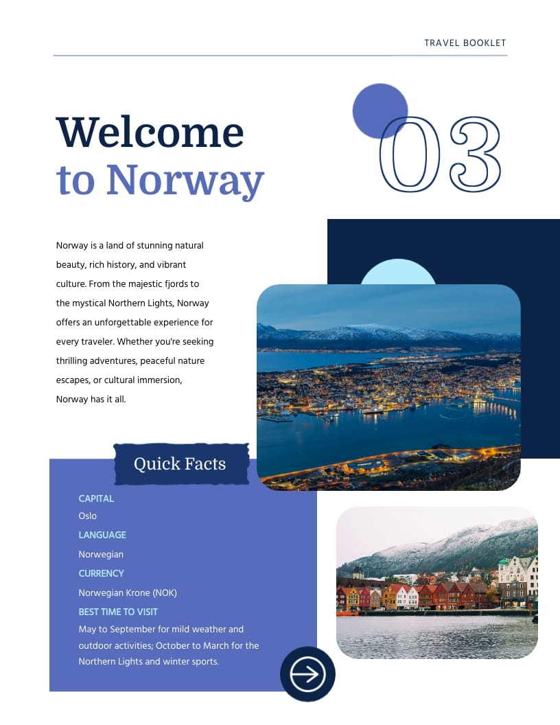 Norway Travel Booklet Template - Slide 3 Norway Travel Booklet Template - Slide 3