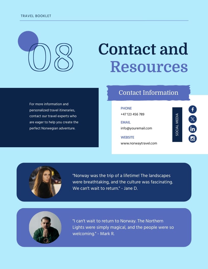 Norway Travel Booklet Template - Slide 8 Norway Travel Booklet Template - Slide 8