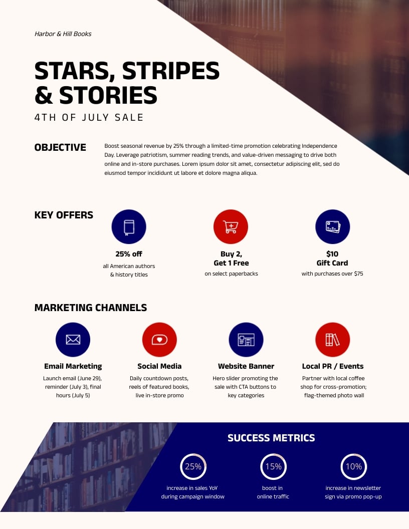 One Pager Marketing Plan Template
