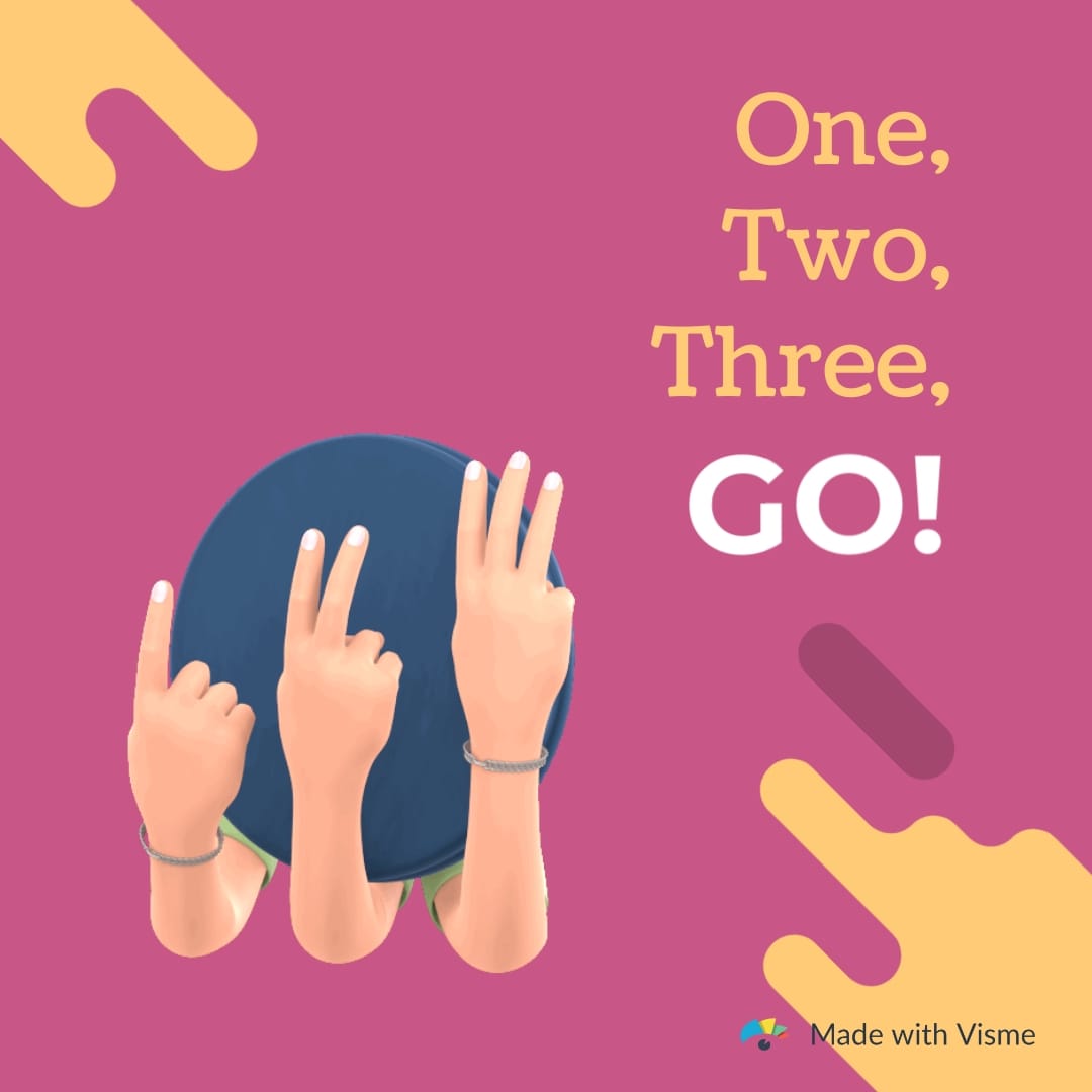 One Two Three Go Square Template