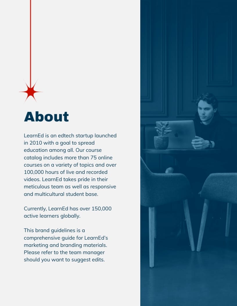 Online Course Website Brand Guidelines Template - Slide 2 Online Course Website Brand Guidelines Template - Slide 2