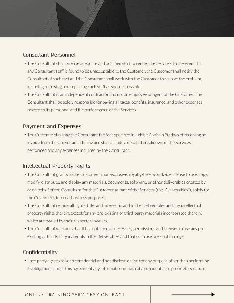 Online Training Services Contract Template - Slide 2 Online Training Services Contract Template - Slide 2