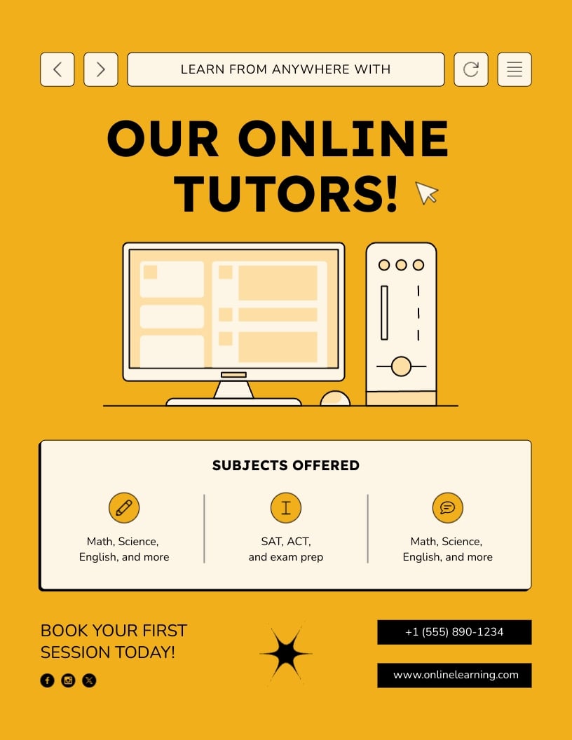 Online Tutor Flyer Template