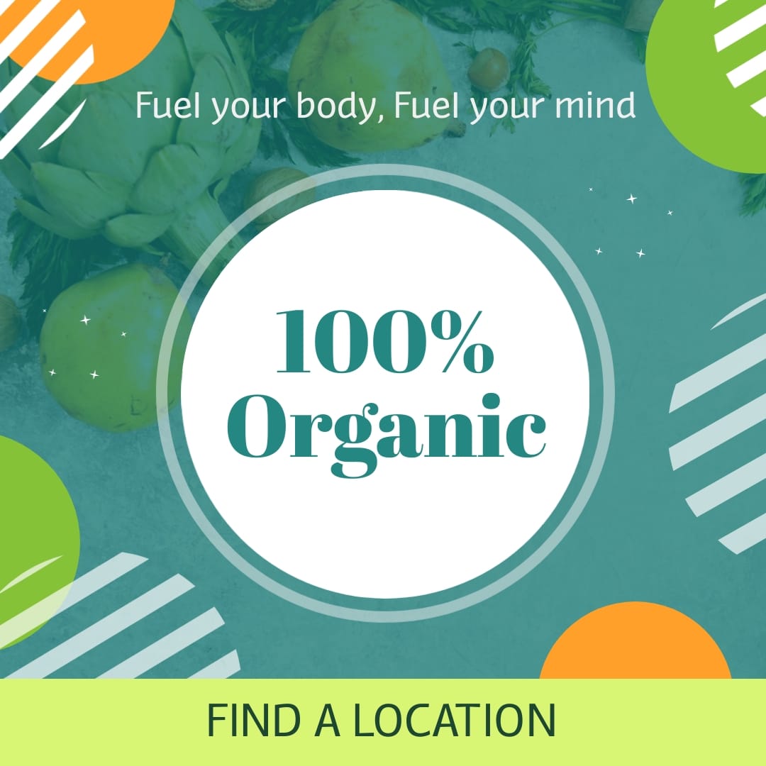Organic Eating Bite-Sized Ad Square Template