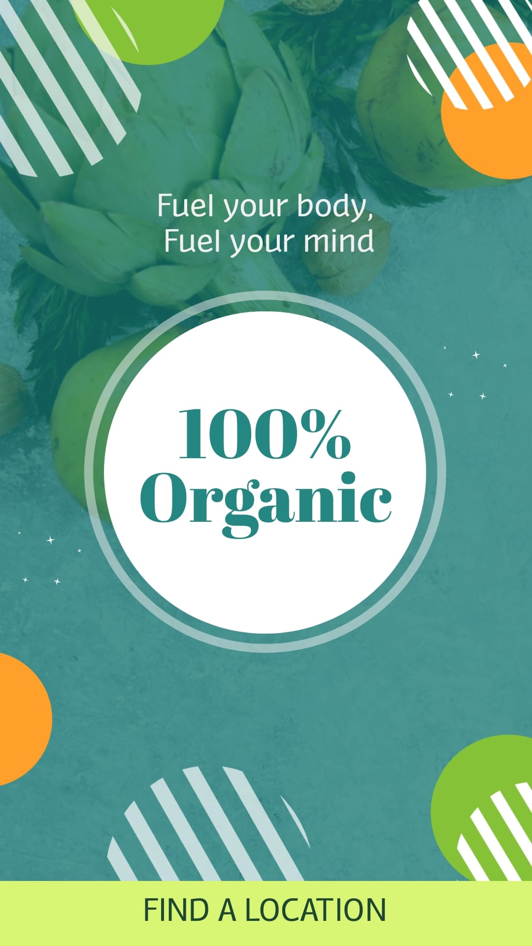 Organic Eating Bite-Sized Ad Vertical Template