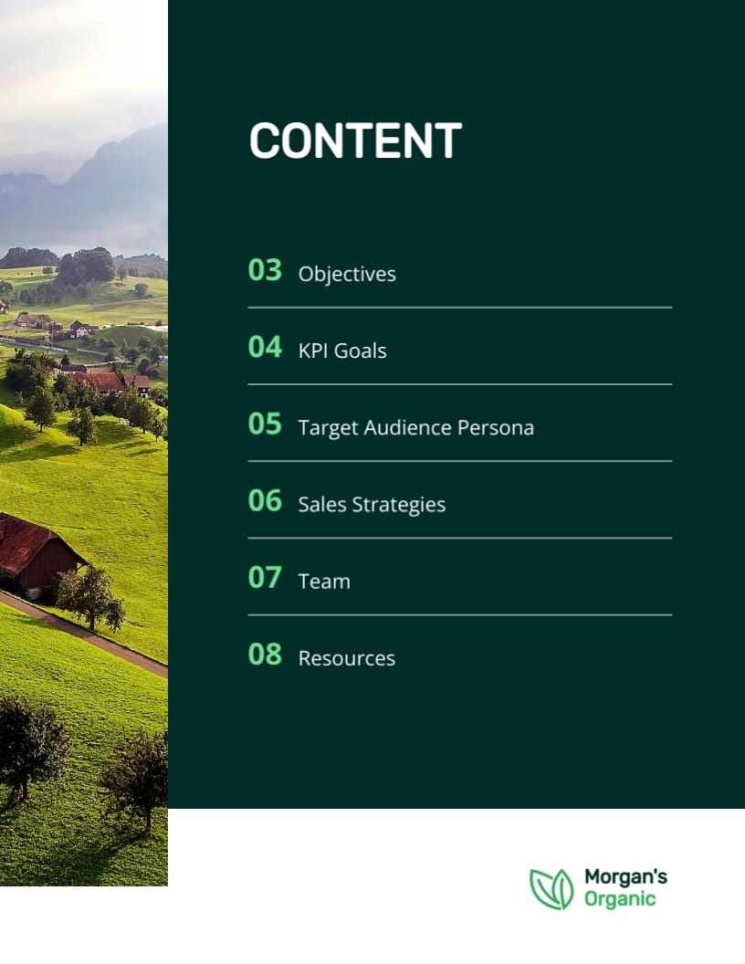 Organic Farm Sales Action Plan