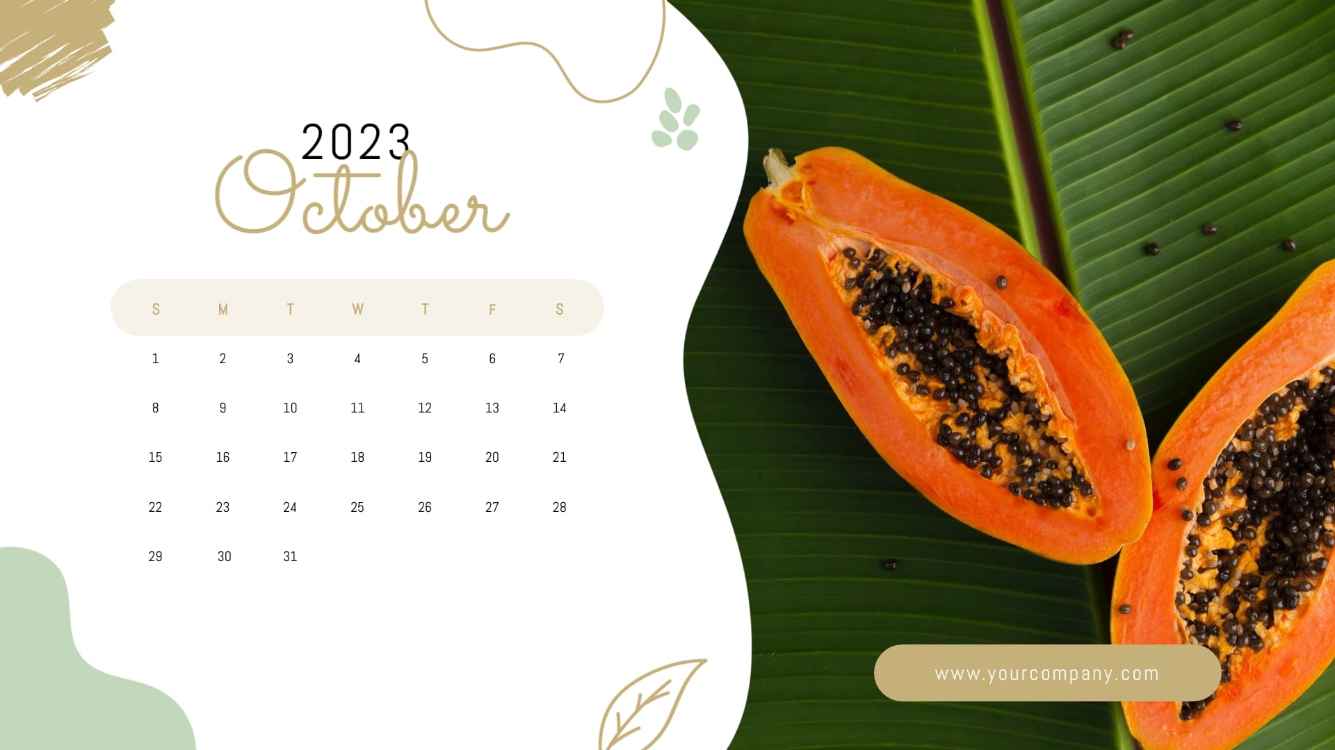 Organic Food Company Calendar Template - Slide 10 Organic Food Company Calendar Template - Slide 10