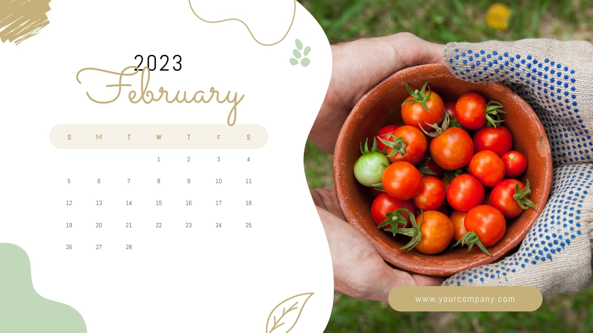 Organic Food Company Calendar Template - Slide 2 Organic Food Company Calendar Template - Slide 2
