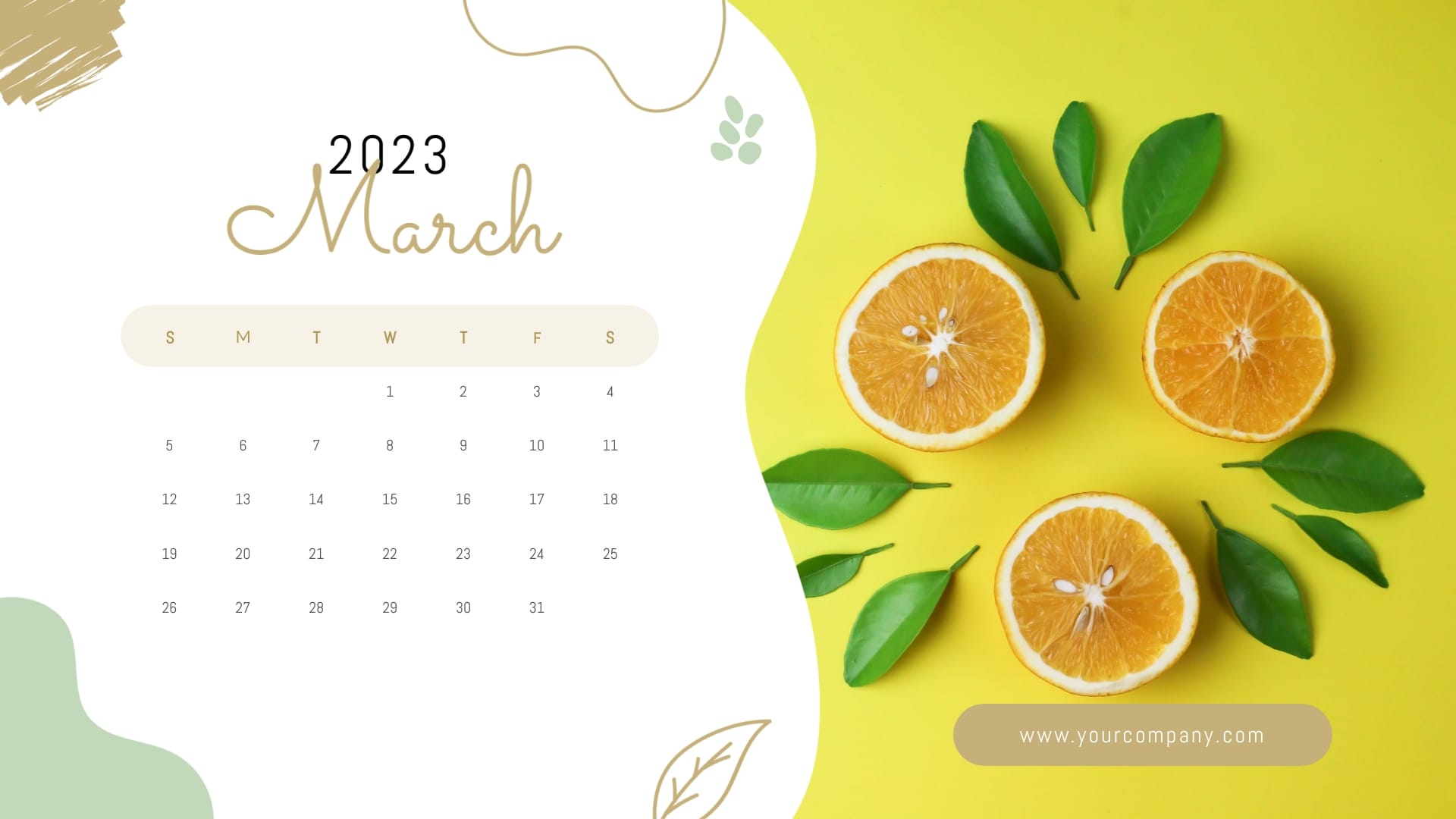 Organic Food Company Calendar Template - Slide 3 Organic Food Company Calendar Template - Slide 3