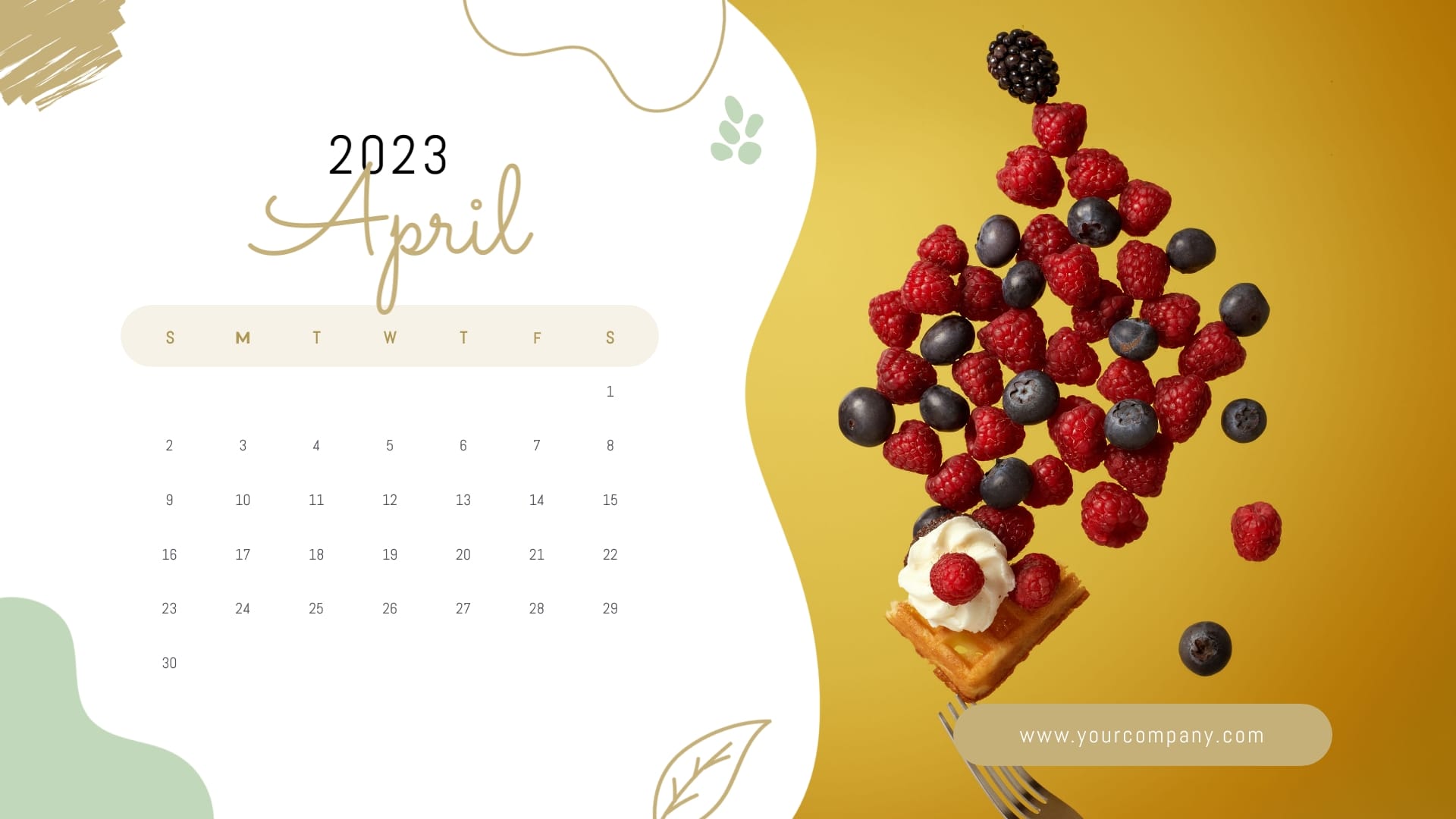 Organic Food Company Calendar Template - Slide 4 Organic Food Company Calendar Template - Slide 4