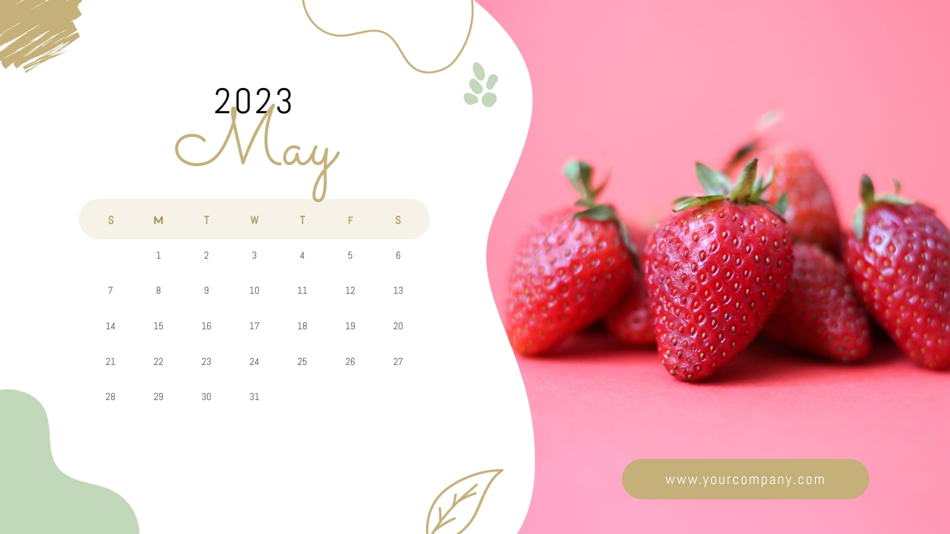 Organic Food Company Calendar Template - Slide 5 Organic Food Company Calendar Template - Slide 5