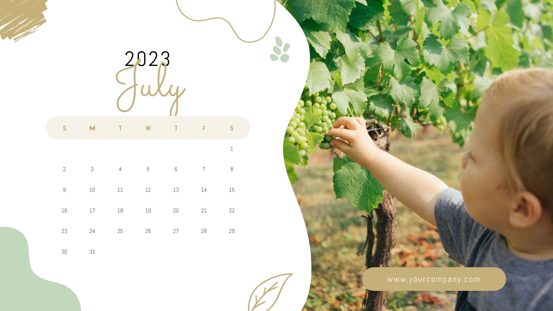 Organic Food Company Calendar Template - Slide 7 Organic Food Company Calendar Template - Slide 7